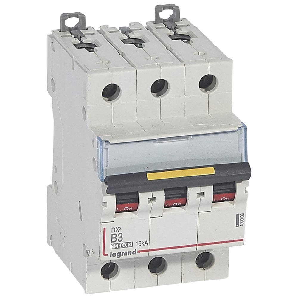 Legrand - Disjoncteur DX310000 16kA arrivée haute/départ bas vis 3P 3A courbe B - 3 mod