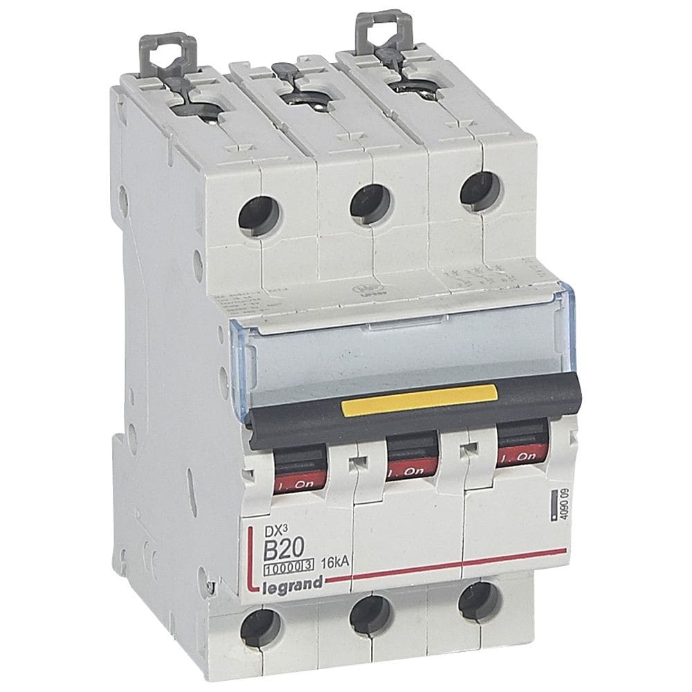 Legrand - Disjoncteur DX310000 16kA arrivée haute/départ bas vis 3P 20A courbe B - 3 mod