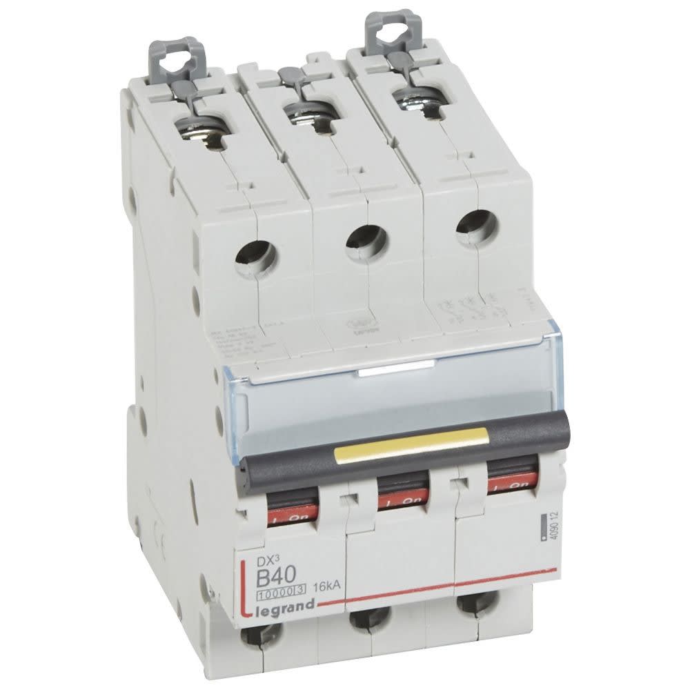 Legrand - Disjoncteur DX310000 16kA arrivée haute/départ bas vis 3P 40A courbe B - 3 mod