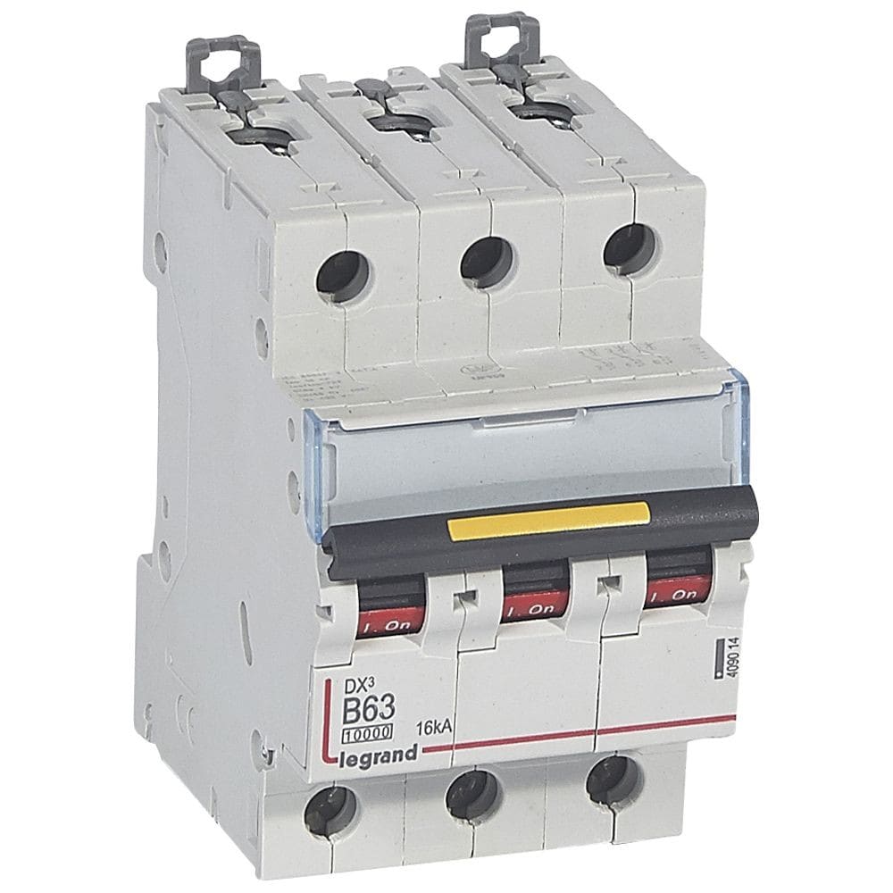 Legrand - Disjoncteur DX310000 16kA arrivée haute/départ bas vis 3P 63A courbe B - 3 mod