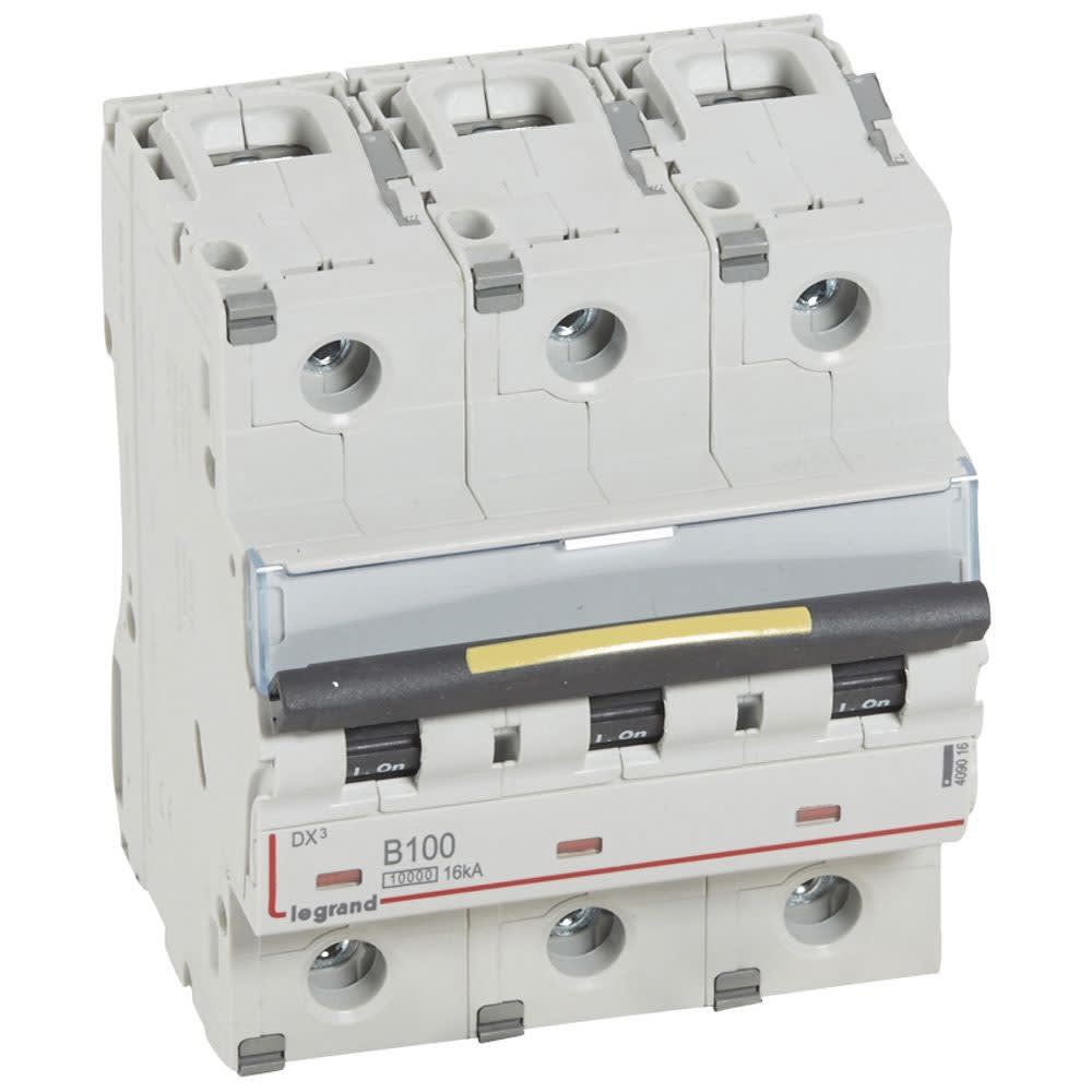 Legrand - Disjoncteur DX310000 16kA arrivée haute/départ bas vis 3P 100A courbe B -4,5 mod