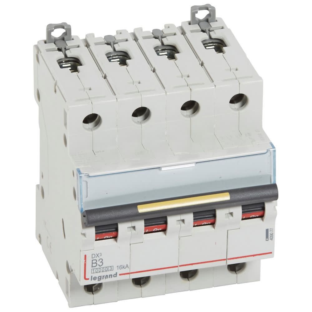 Legrand - Disjoncteur DX310000 16kA arrivée haute/départ bas vis 4P 3A courbe B - 4 mod