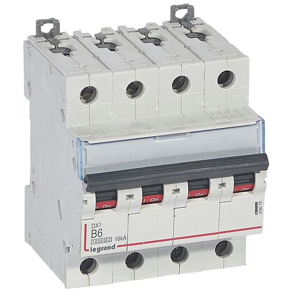 Legrand - Disjoncteur DX310000 16kA arrivée haute/départ bas vis 4P 6A courbe B - 4 mod