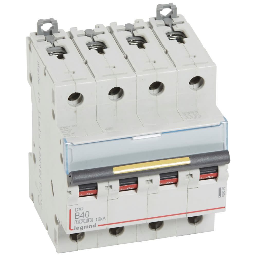 Legrand - Disjoncteur DX310000 16kA arrivée haute/départ bas vis 4P 40A courbe B - 4 mod