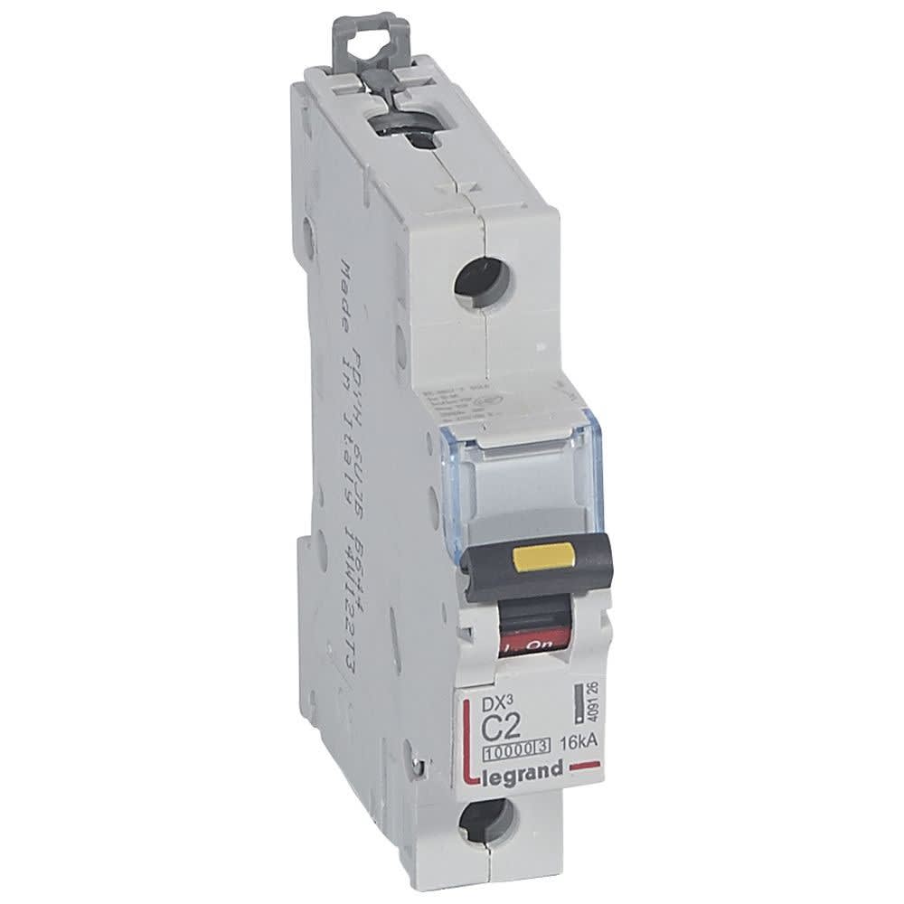 Legrand - Disjoncteur DX310000 16kA arrivée haute/départ bas vis 1P 2A courbe C - 1 mod