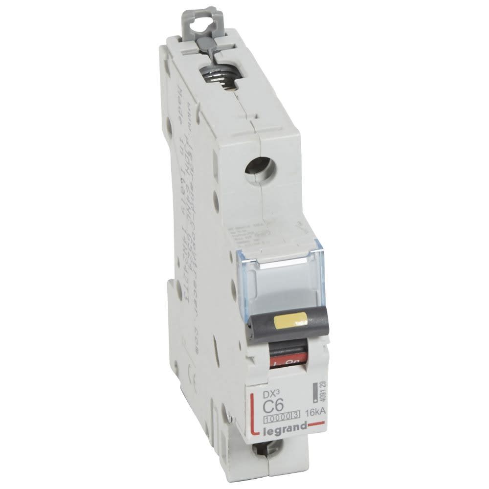 Legrand - Disjoncteur DX310000 16kA arrivée haute/départ bas vis 1P 6A courbe C - 1 mod