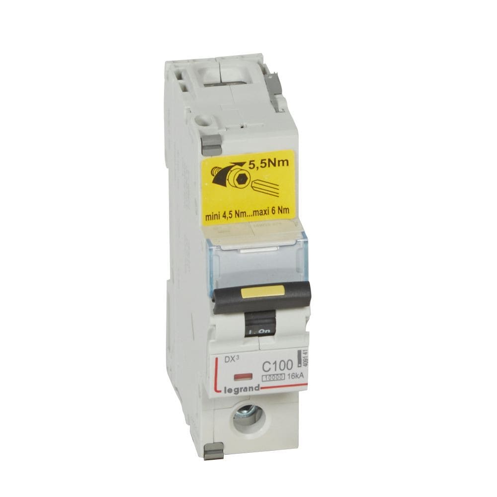 Legrand - Disjoncteur DX3 10000 - vis/vis - 1P - 230/400V~ - 100A - 16kA - courbe C - 1,5M