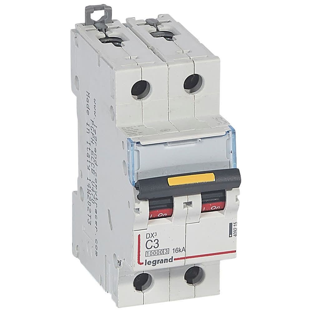Legrand - Disj. DX3 1000kA 16kA arrivée haute/départ bas à vis 3A -courbe C -2 modules