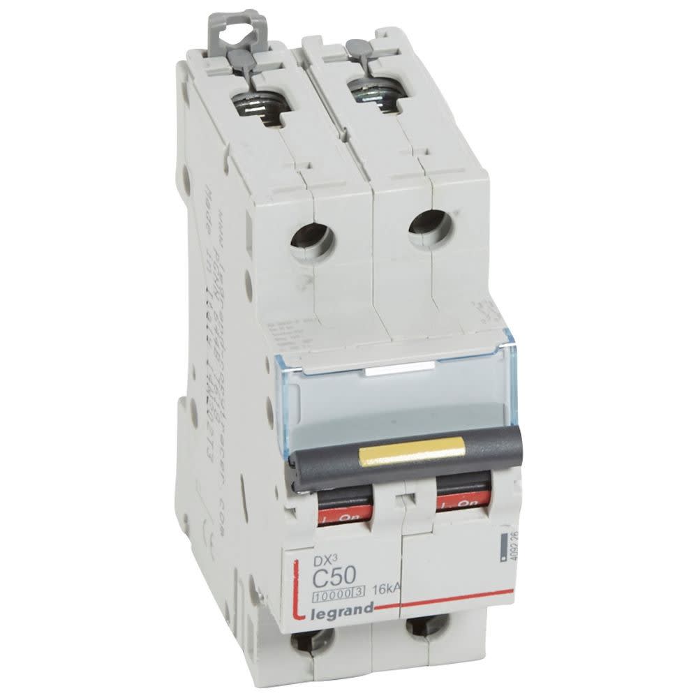Legrand - Disj. DX3 1000kA 16kA arrivée haute/départ bas à vis 50A -courbe C -2 modules