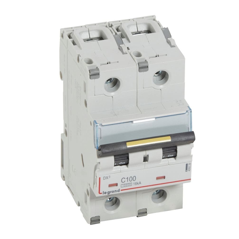 Legrand - Disjoncteur DX3 10000 - vis/vis - 2P - 230/400V~ - 100A - 16kA - courbe C - 3M