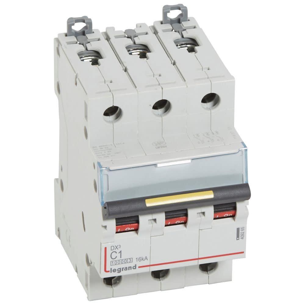 Legrand - Disjoncteur DX310000 16kA arrivée haute/départ bas vis 3P 1A courbe C - 3 mod