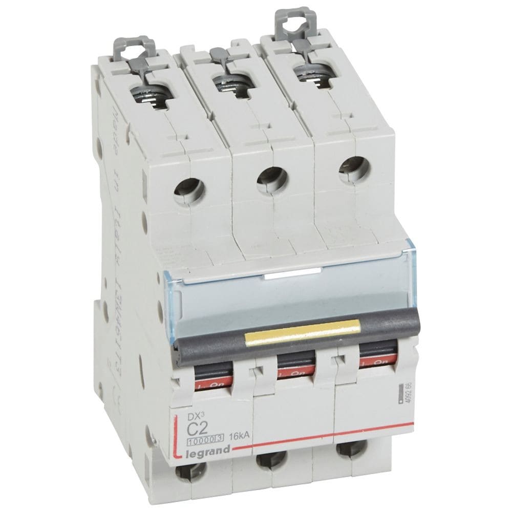 Legrand - Disjoncteur DX310000 16kA arrivée haute/départ bas vis 3P 2A courbe C - 3 mod