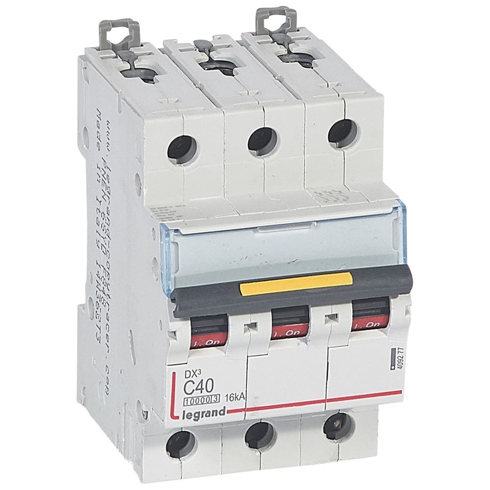 Legrand - Disj. DX3 1000kA 16kA arrivée haute/départ bas à vis 40A -courbe C -3 modules