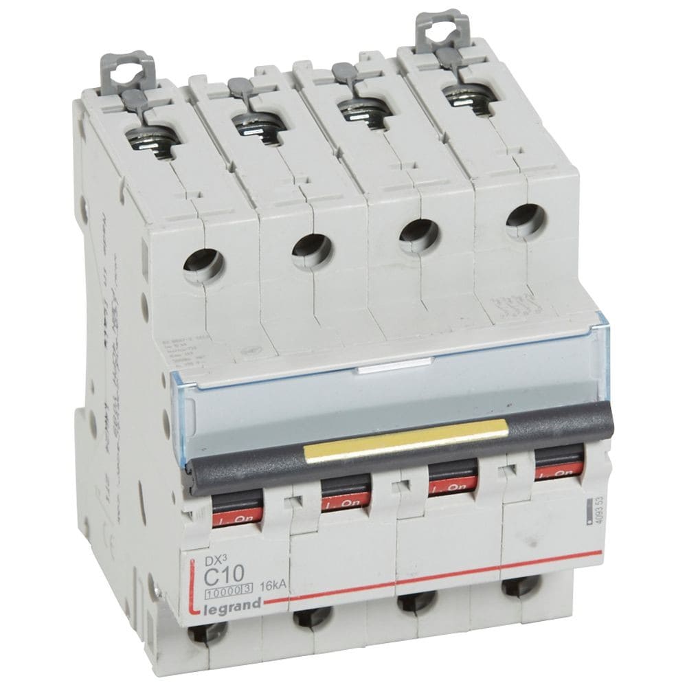 Legrand - Disj. DX3 1000kA 16kA arrivée haute/départ bas à vis 10A -courbe C -4 modules