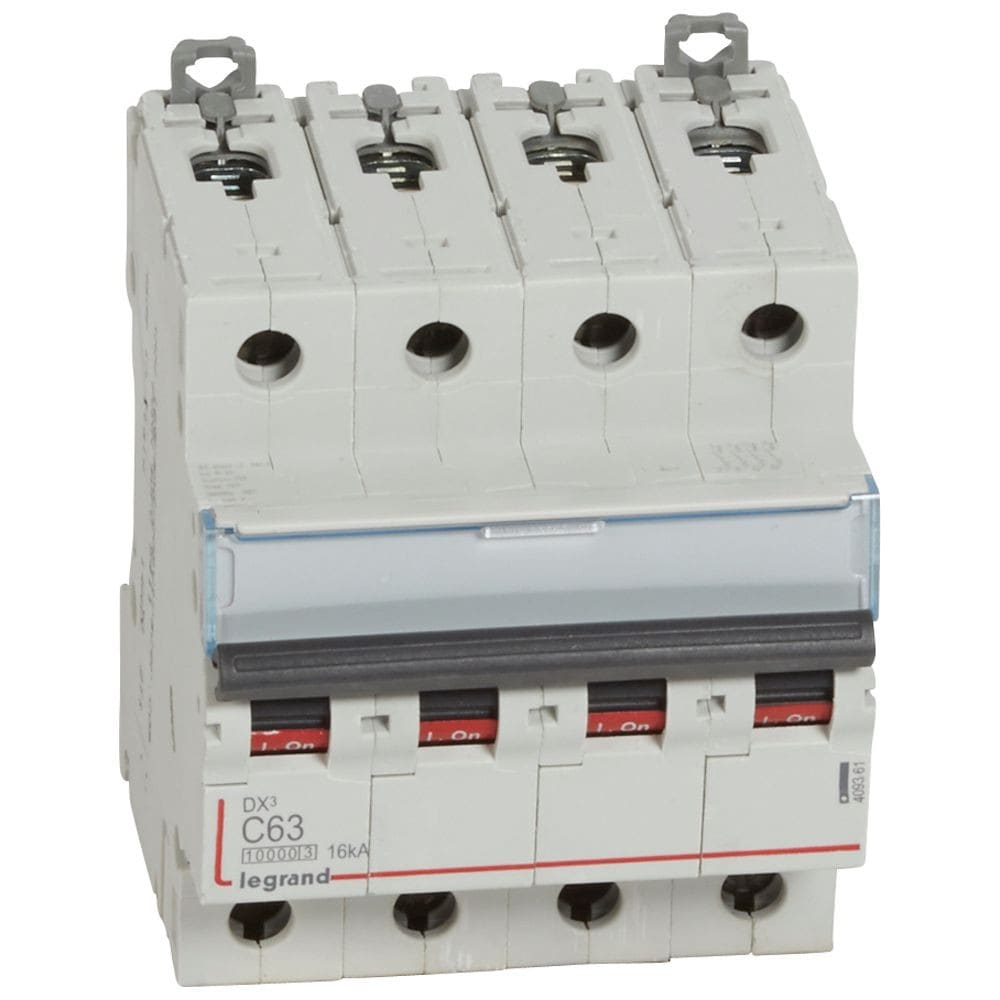 Legrand - Disjoncteur DX310000 16kA arrivée haut/départ bas vis 4P 63A courbe C 4 modules