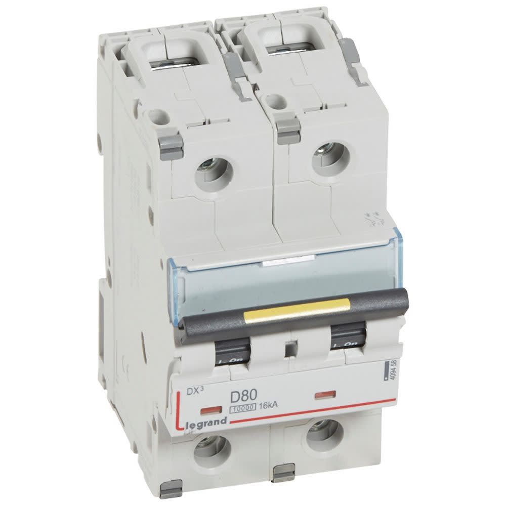 Legrand - Disj. DX3 1000kA 16kA arrivée haute/départ bas à vis 80A -courbe C -3 modules
