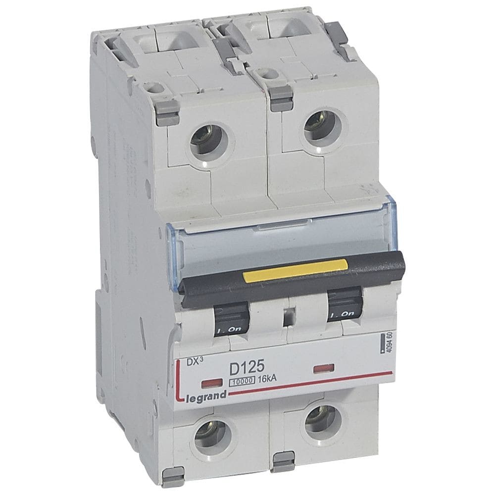 Legrand - Disjoncteur DX3 10000 - vis/vis - 2P - 230/400V~ - 125A - 16kA - courbe D - 3M
