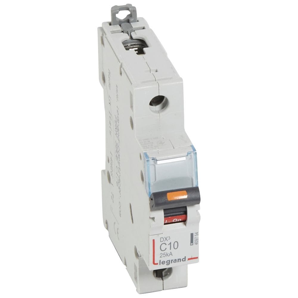 Legrand - Disjoncteur DX3 25kA arrivée haute/départ bas vis 1P 10A -courbe C - 1 mod