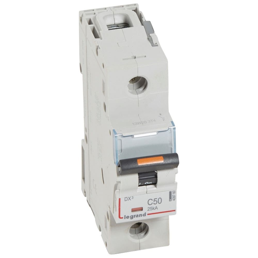 Legrand - Disjoncteur DX3 25kA arrivée haute/départ bas vis 1P 50A -courbe C - 1,5 mod