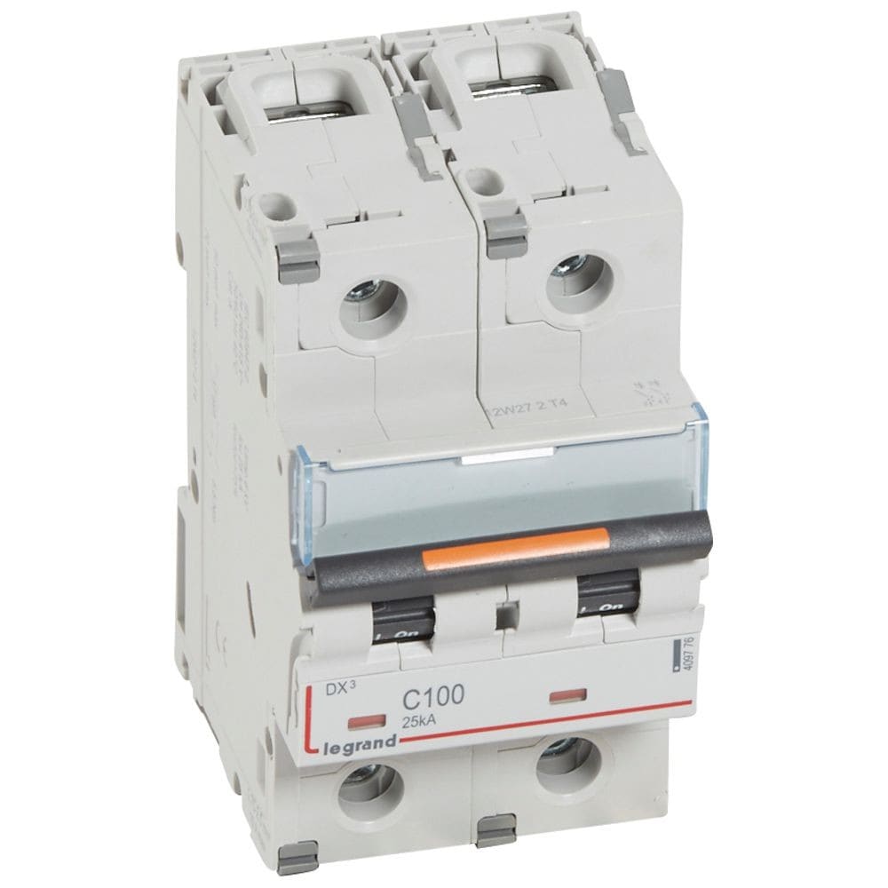 Legrand - Disjoncteur DX3 25kA arrivée haute/départ bas à vis 100A -courbe C -3 modules