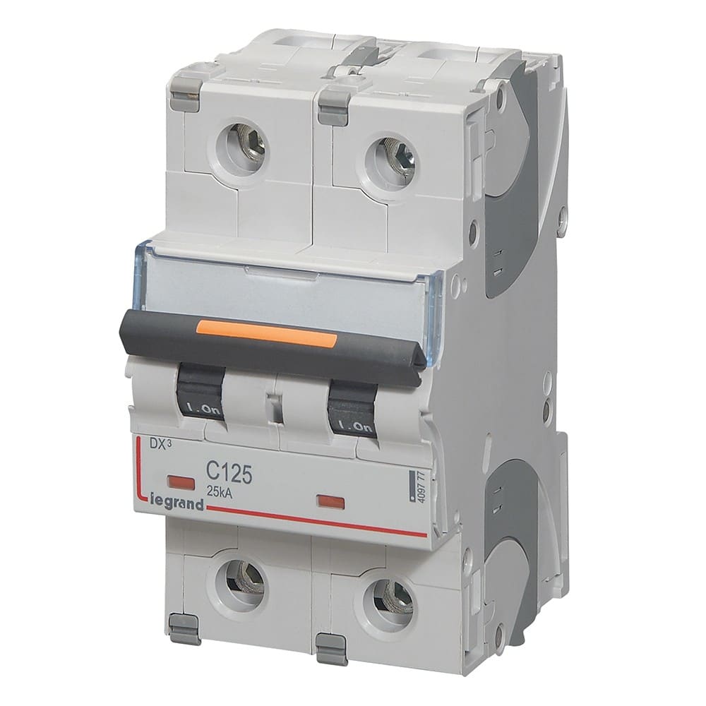 Legrand - Disjoncteur DX3 25kA arrivée haute/départ bas à vis 125A -courbe C -3 modules