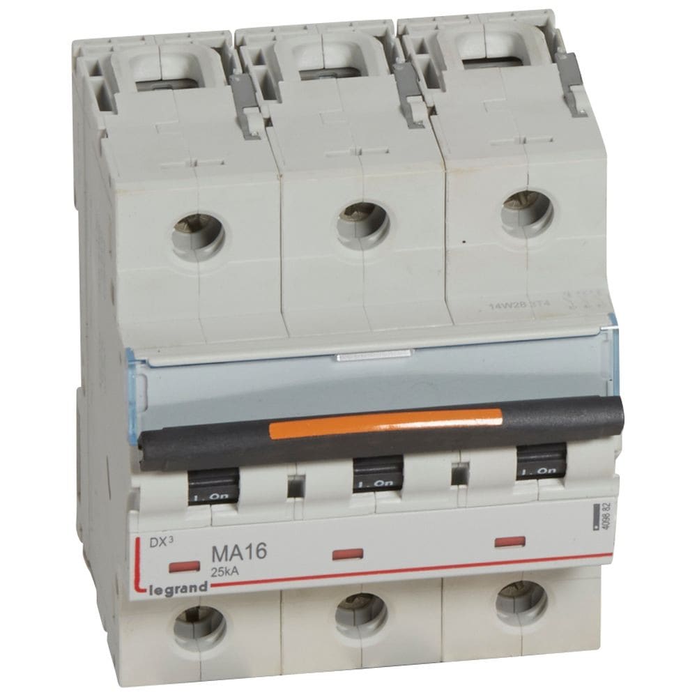 Legrand - Disj. magnétique seul DX3 MA 25kA arrivée haute/départ bas à vis 16A 4,5 modules
