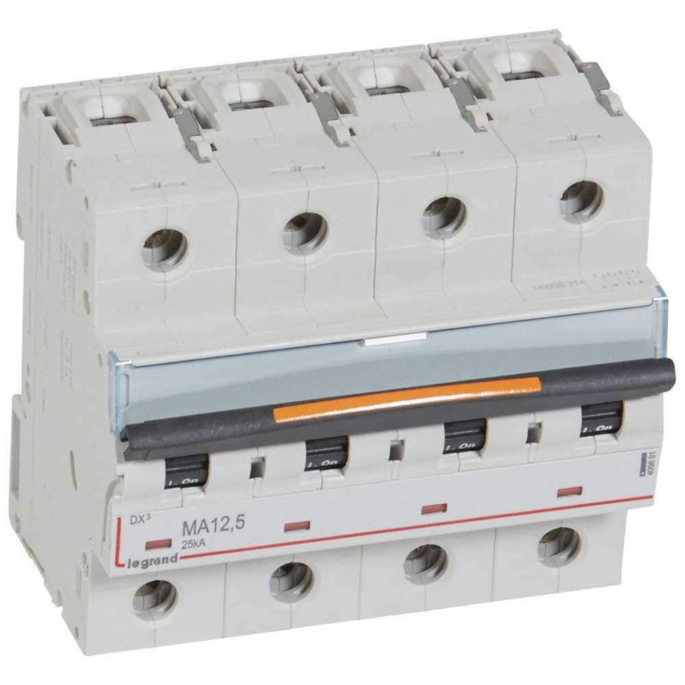 Legrand - Disj. magnétique seul DX3 MA 25kA arrivée haute/départ bas à vis 12,5A 6 modules