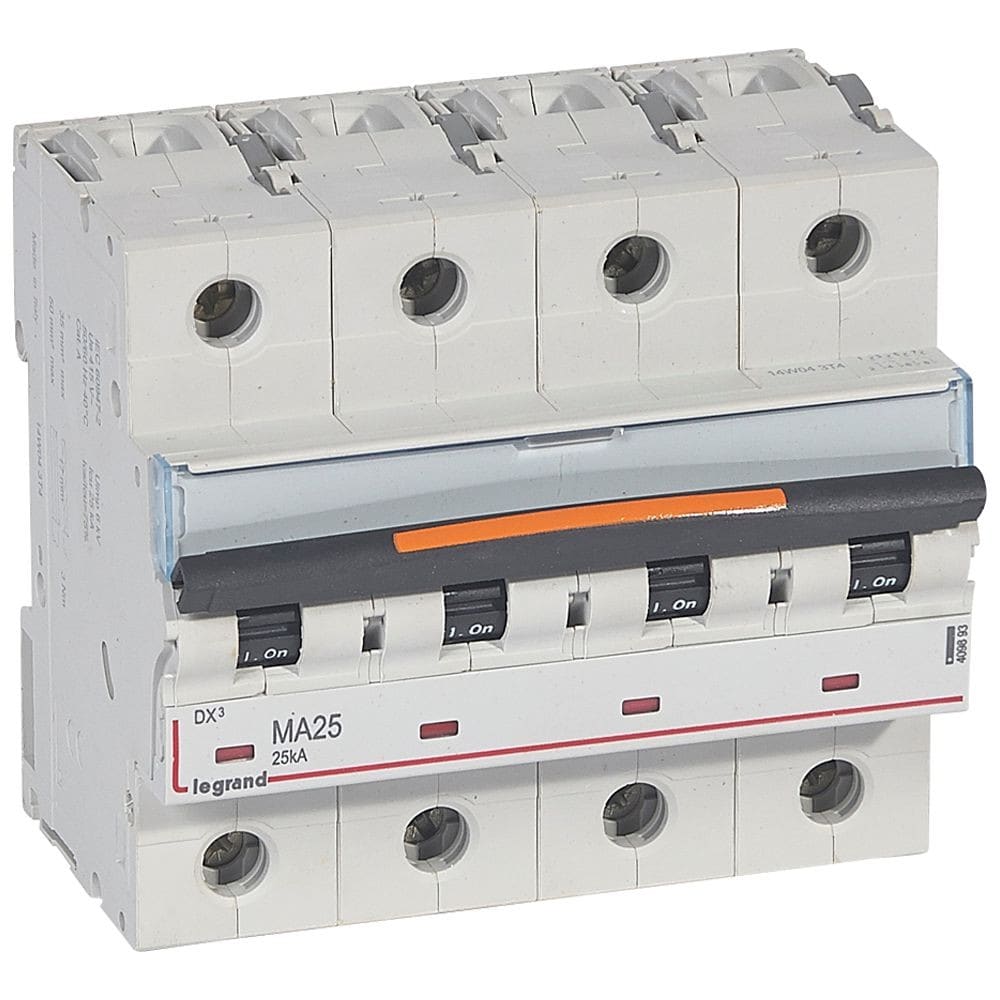 Legrand - Disj. magnétique seul DX3 MA 25kA arrivée haute/départ bas à vis 25A -6 modules