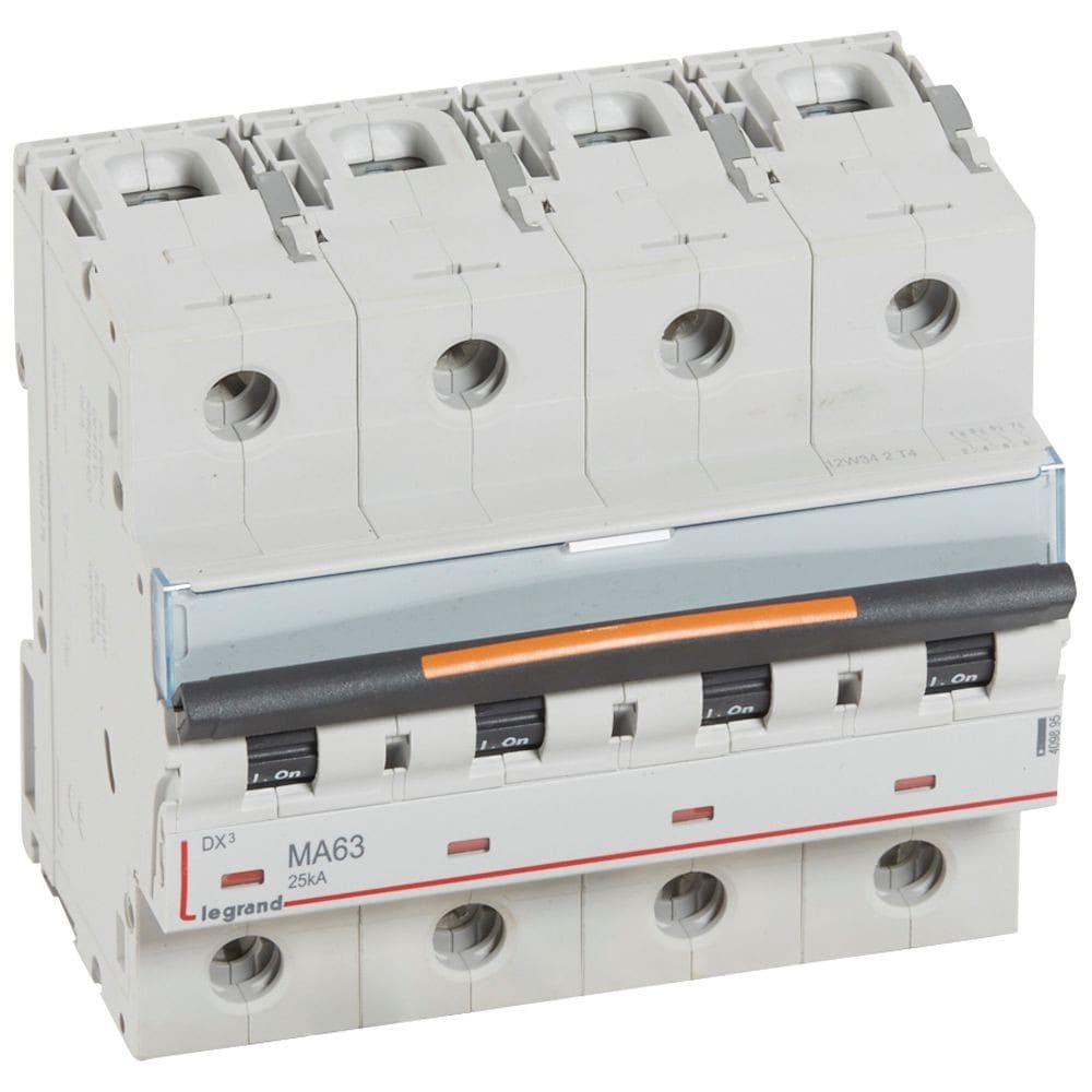 Legrand - Disj. magnétique seul DX3 MA 25kA arrivée haute/départ bas à vis 63A -6 modules