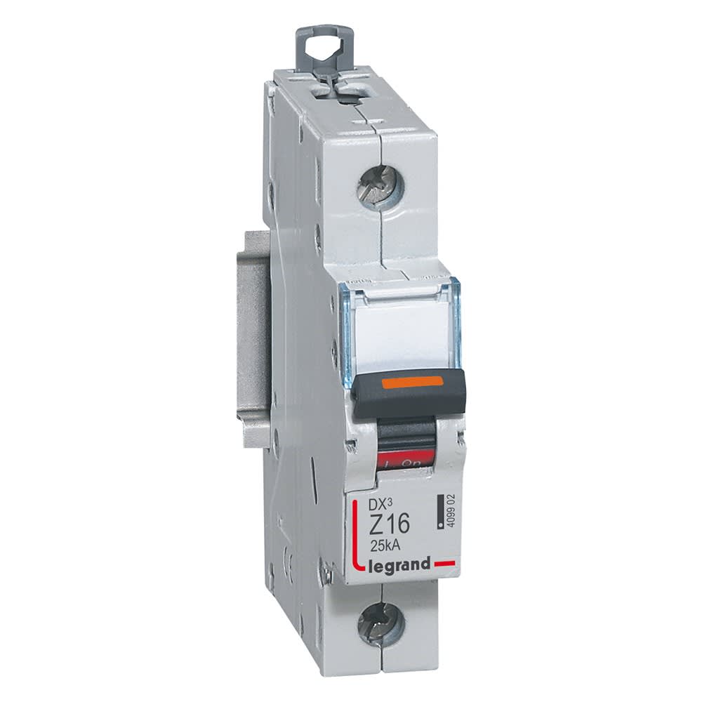 Legrand - Disjoncteur DX3 25kA arrivée haute/départ bas à vis 16A - courbe Z - 1 module