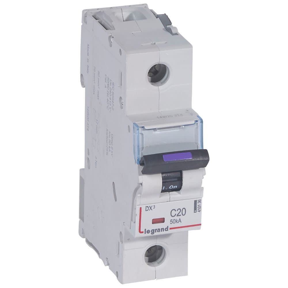 Legrand - Disjoncteur DX3 36kA arrivée haute/départ bas vis 4P 25A - courbe C - 6 mod