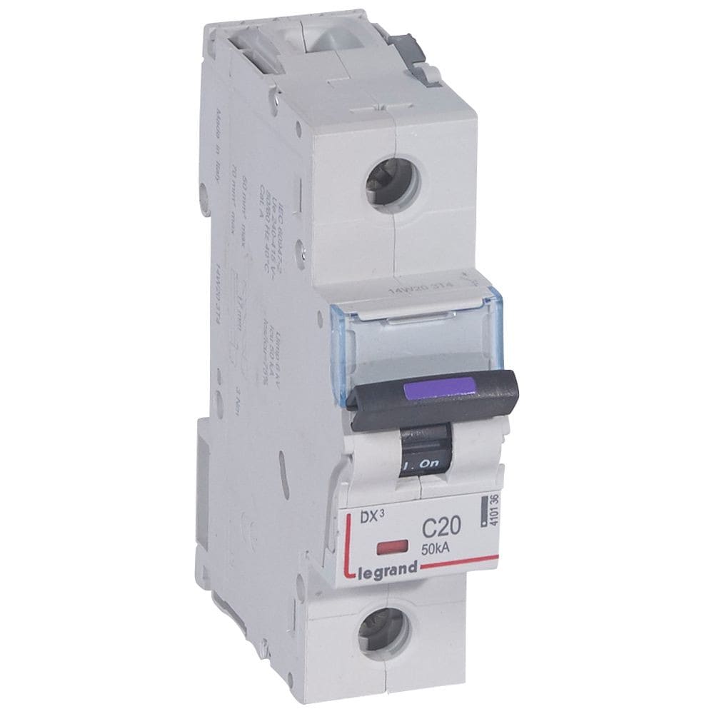 Legrand - Disjoncteur DX3 36kA arrivée haute/départ bas vis 4P 25A - courbe C - 6 mod