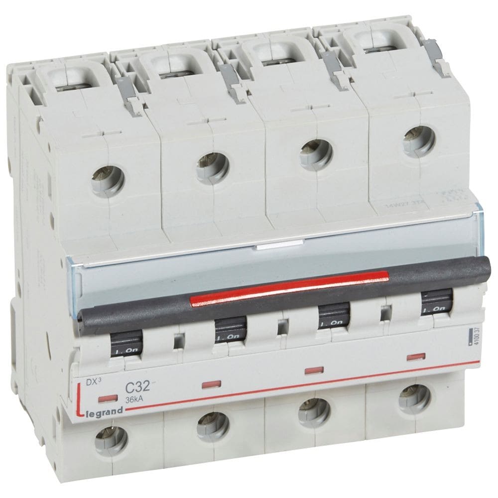 Legrand - Disjoncteur DX3 36kA arrivée haute/départ bas vis 4P 32A - courbe C - 6 mod