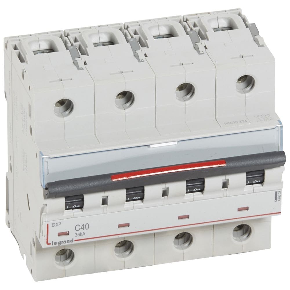 Legrand - Disjoncteur DX3 36kA arrivée haute/départ bas vis 4P 40A - courbe C - 6 mod