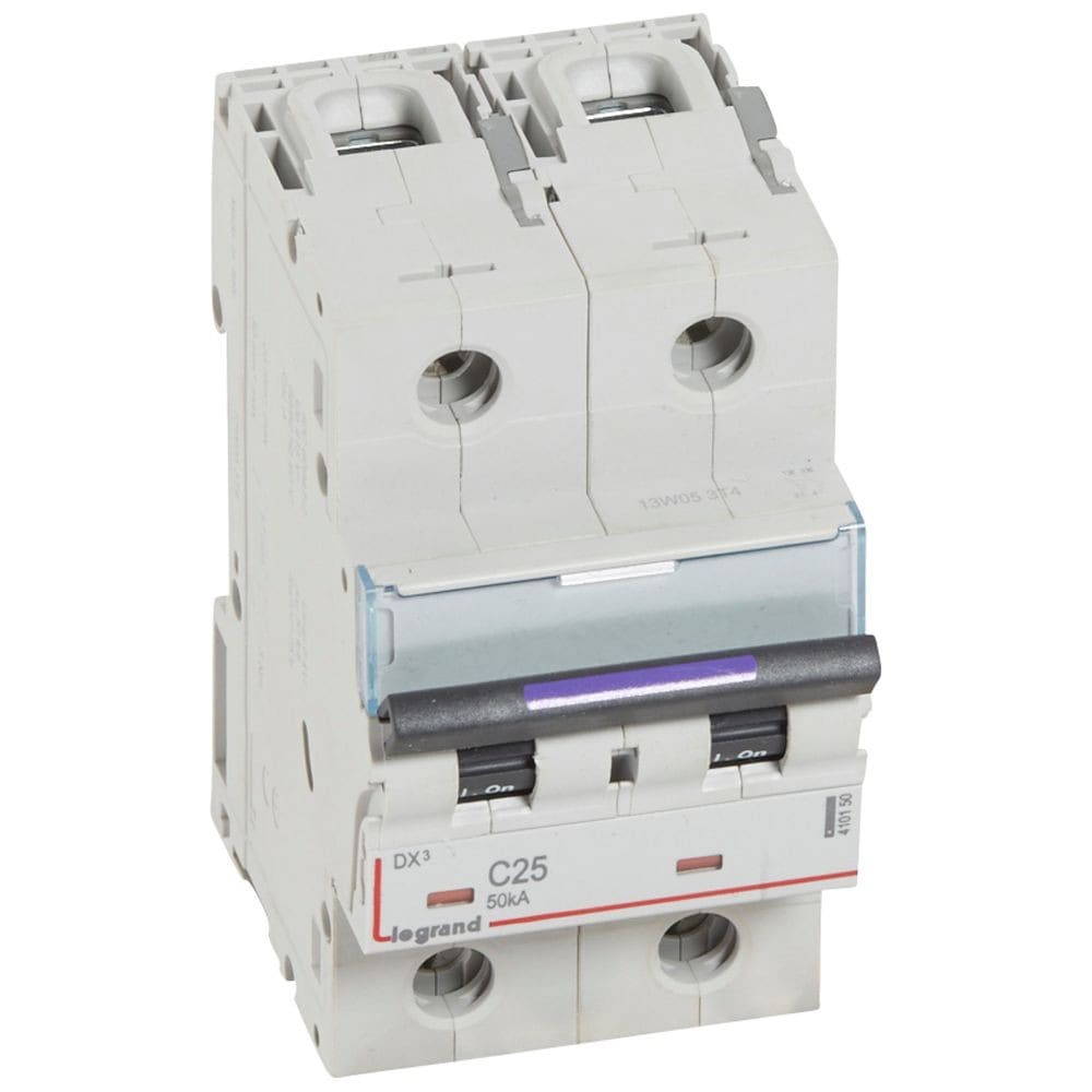 Legrand - Disjoncteur DX3 50kA arrivée haute/départ bas vis 2P 25A - courbe C - 3 mod