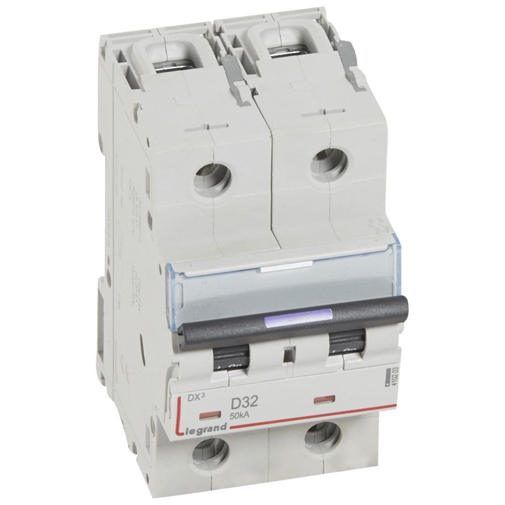 Legrand - Disjoncteur DX3 50kA arrivée haute/départ bas vis 2P 32A - courbe D - 3 mod