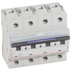 Legrand - Disjoncteur DX3 50kA arrivée haute/départ bas vis 4P 10A - courbe D - 6 mod