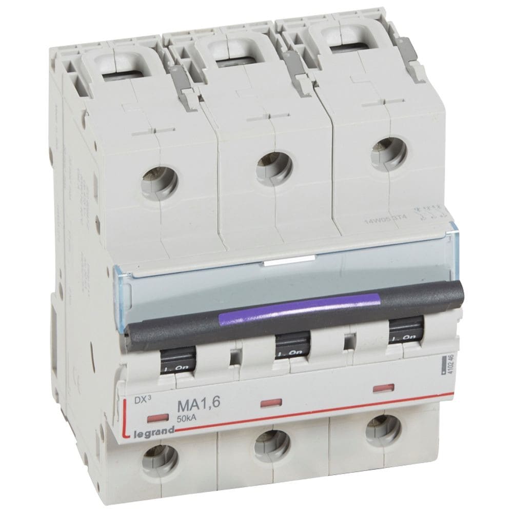 Legrand - Disjoncteur magnétique seul DX3-M - vis/vis - 3P - 400V~ - 1,6A - 50KA - 4,5 mod