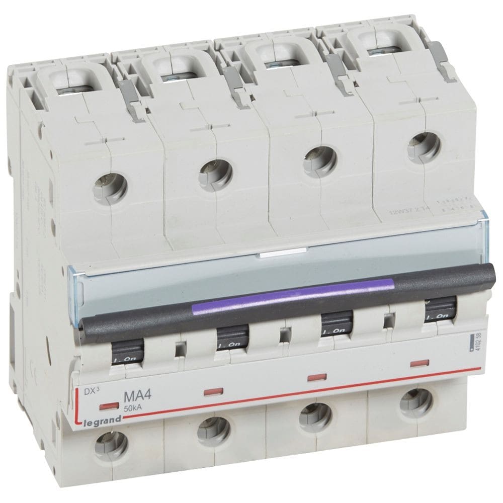 Legrand - Disjoncteur magnétique seul DX3-M - vis/vis - 4P - 400V~ - 4A - 50KA - 6 mod