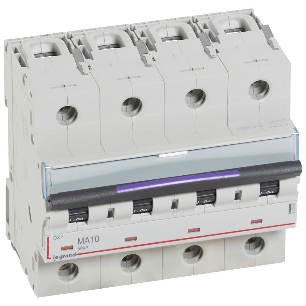 Legrand - Disjoncteur magnétique seul DX3-M - vis/vis - 4P - 400V~ - 10A - 50KA - 6 mod