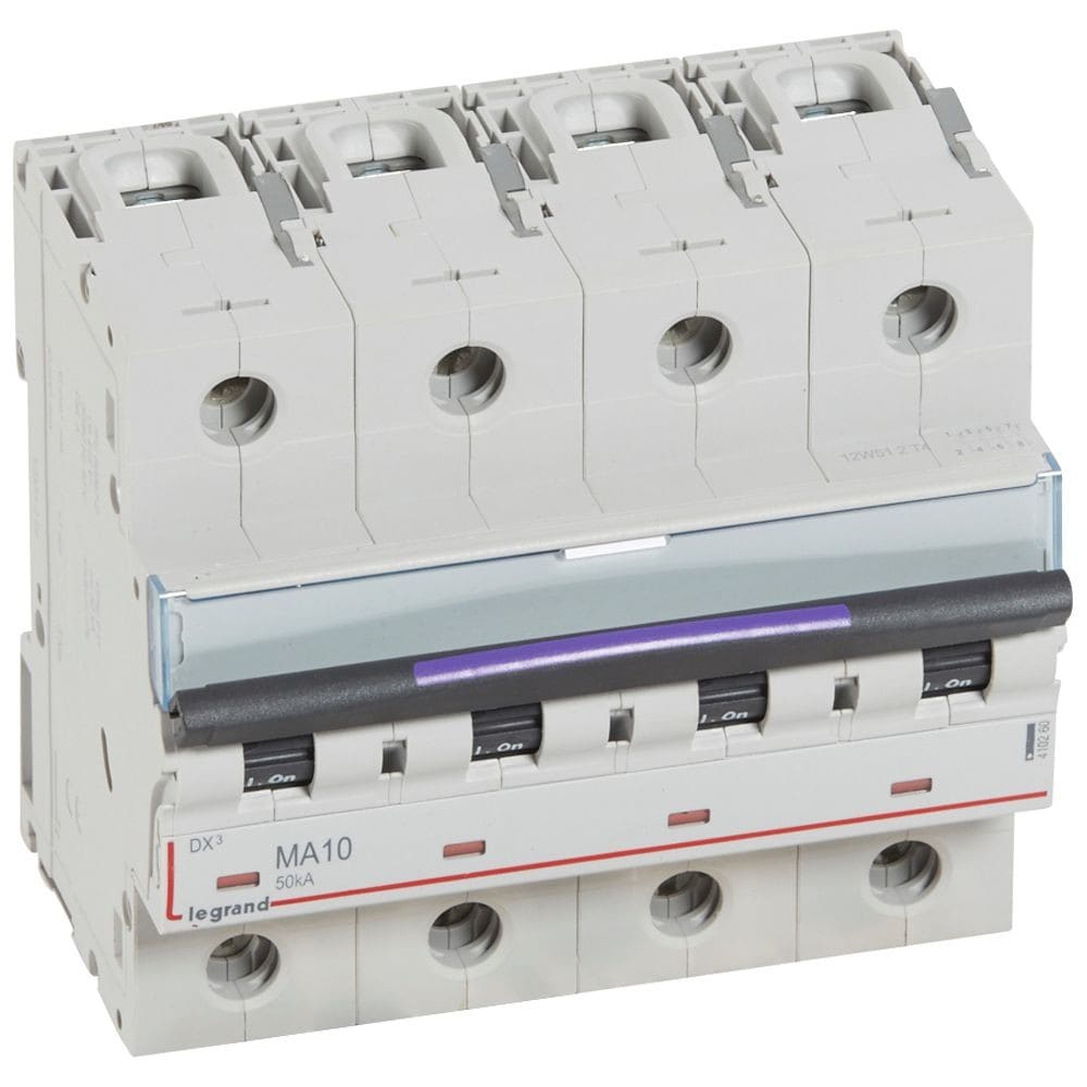 Legrand - Disjoncteur magnétique seul DX3-M - vis/vis - 4P - 400V~ - 10A - 50KA - 6 mod