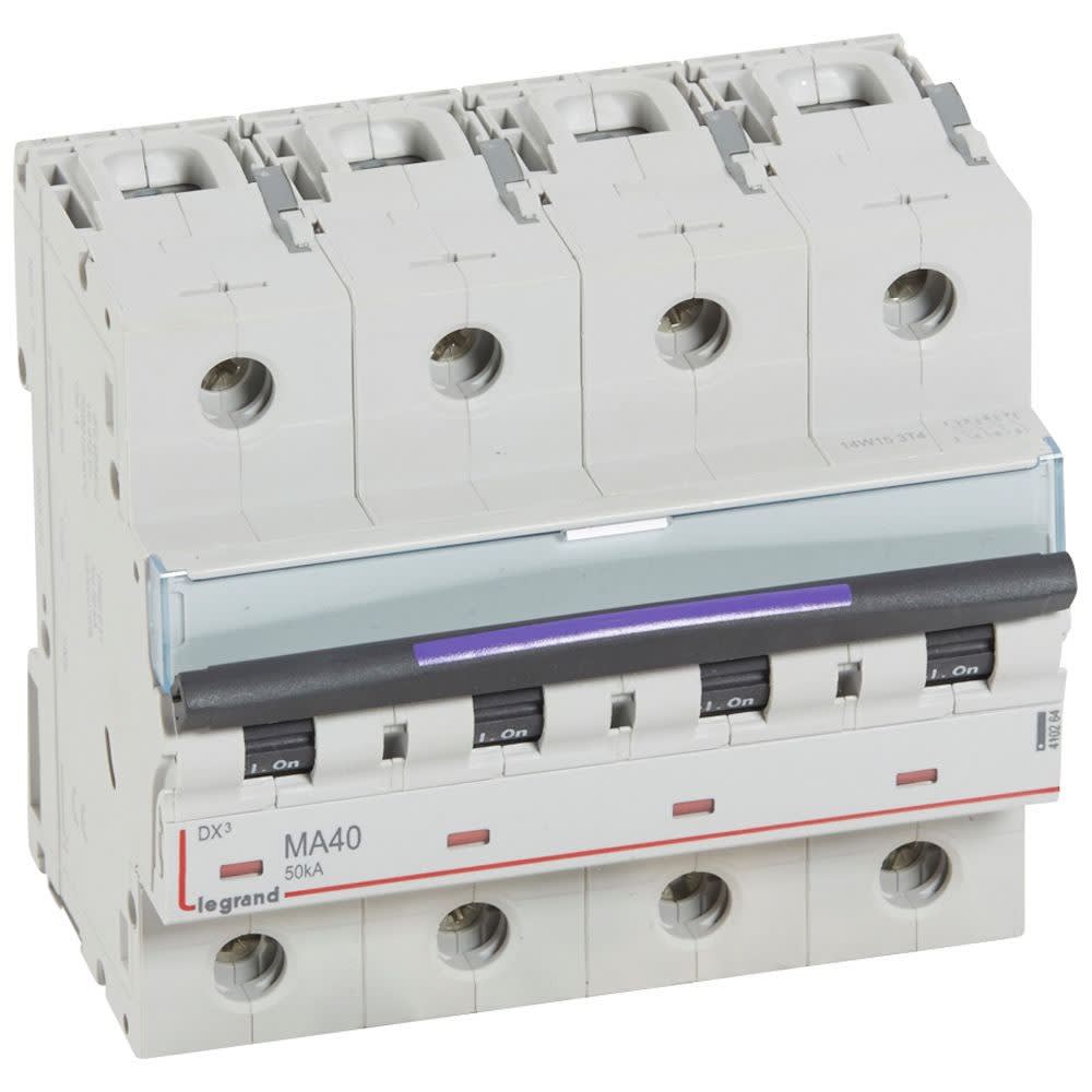 Legrand - Disjoncteur magnétique seul DX3-M - vis/vis - 4P - 400V~ - 40A - 50KA - 6 mod