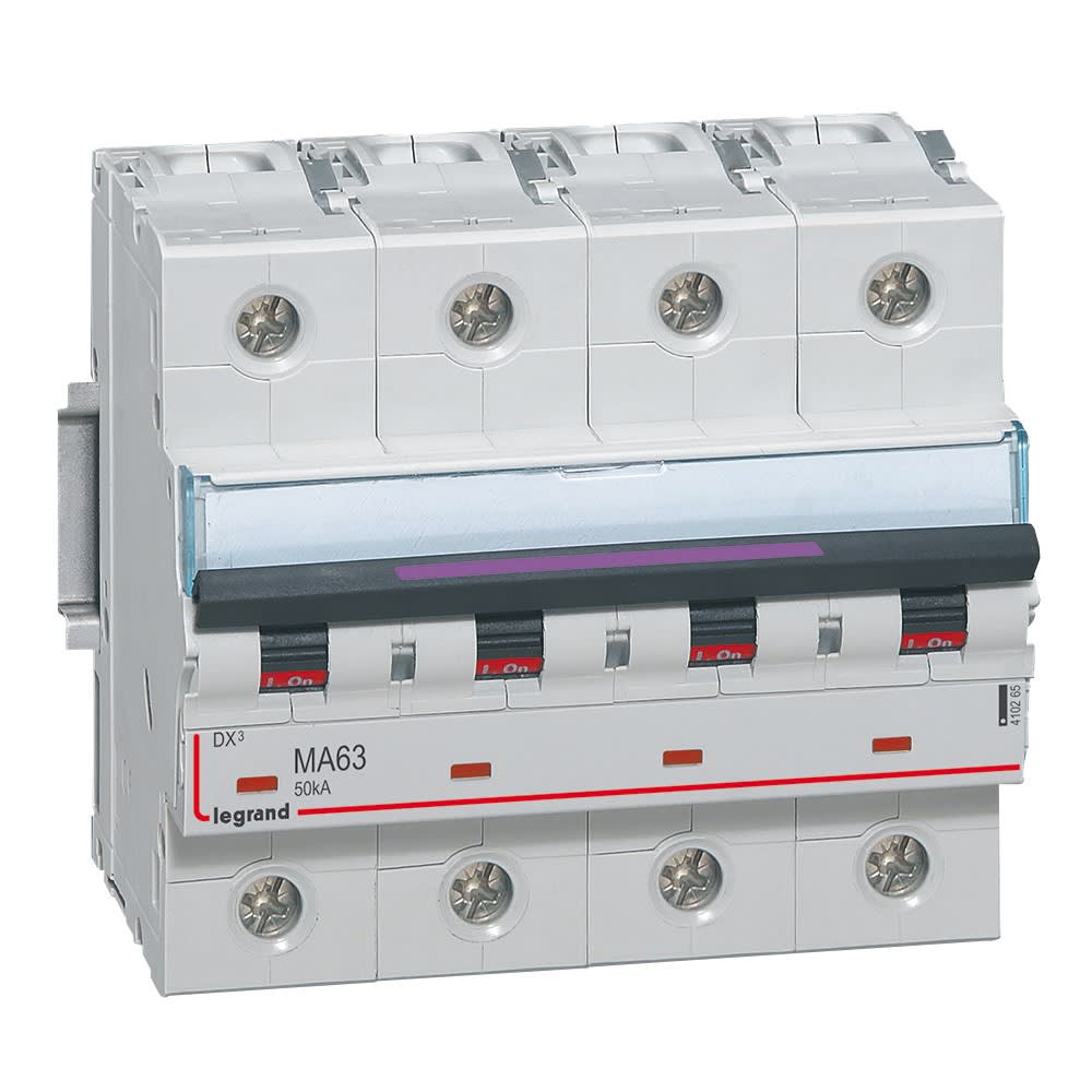 Legrand - Disjoncteur magnétique seul DX3-M - vis/vis - 4P - 400V~ - 63A - 50KA - 6 mod
