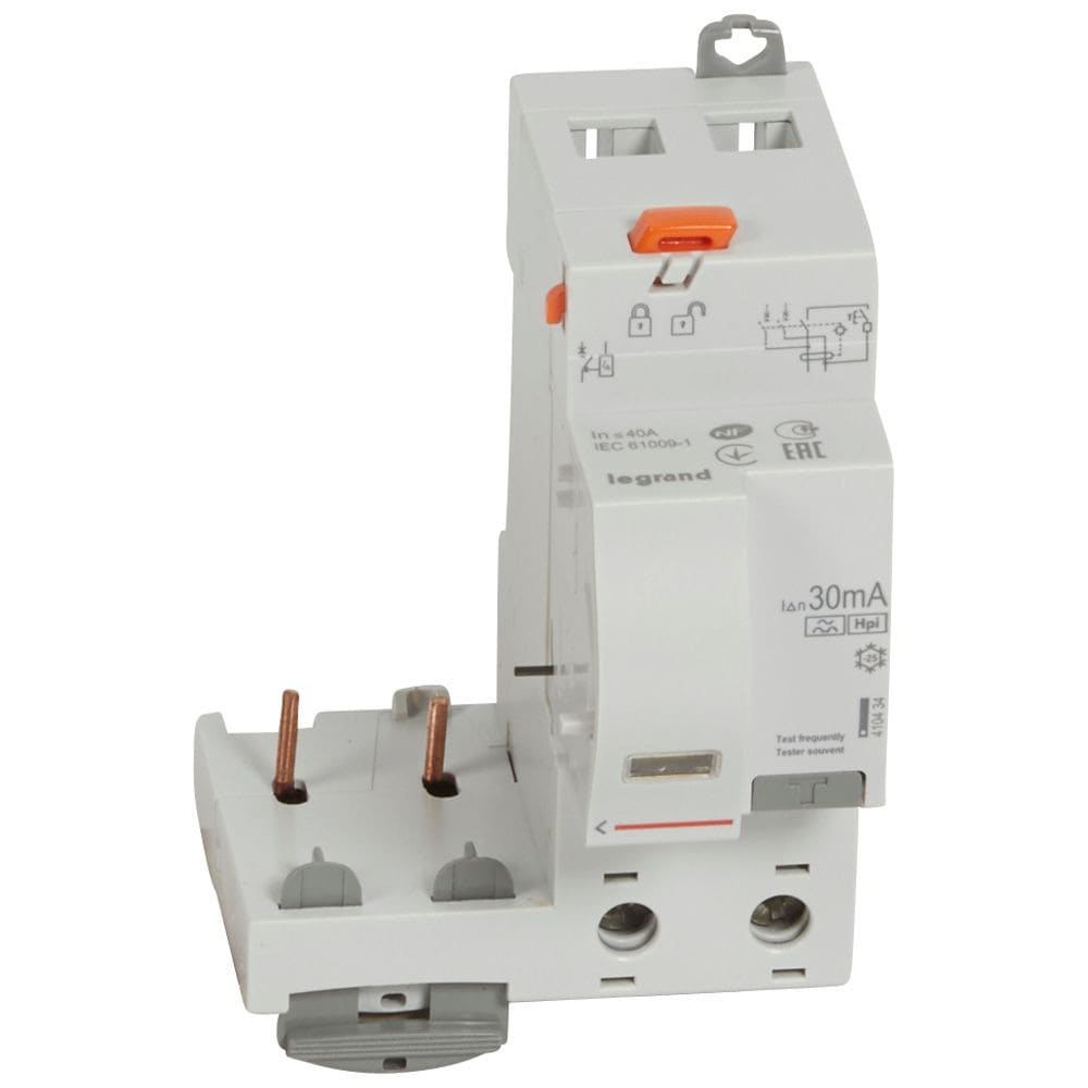 Legrand - Bloc diff adaptable à vis DX3 pour disj 1 mod/pôle 2P 230 à 400V~ 40A typeF 30mA
