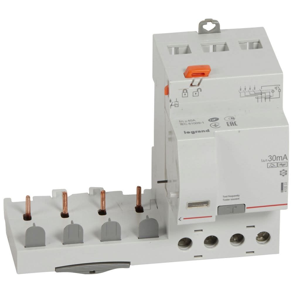 Legrand - Bloc diff adaptable à vis DX3 pour disj. 1 module/pôle -4P 400V~ 40A typeF 30mA