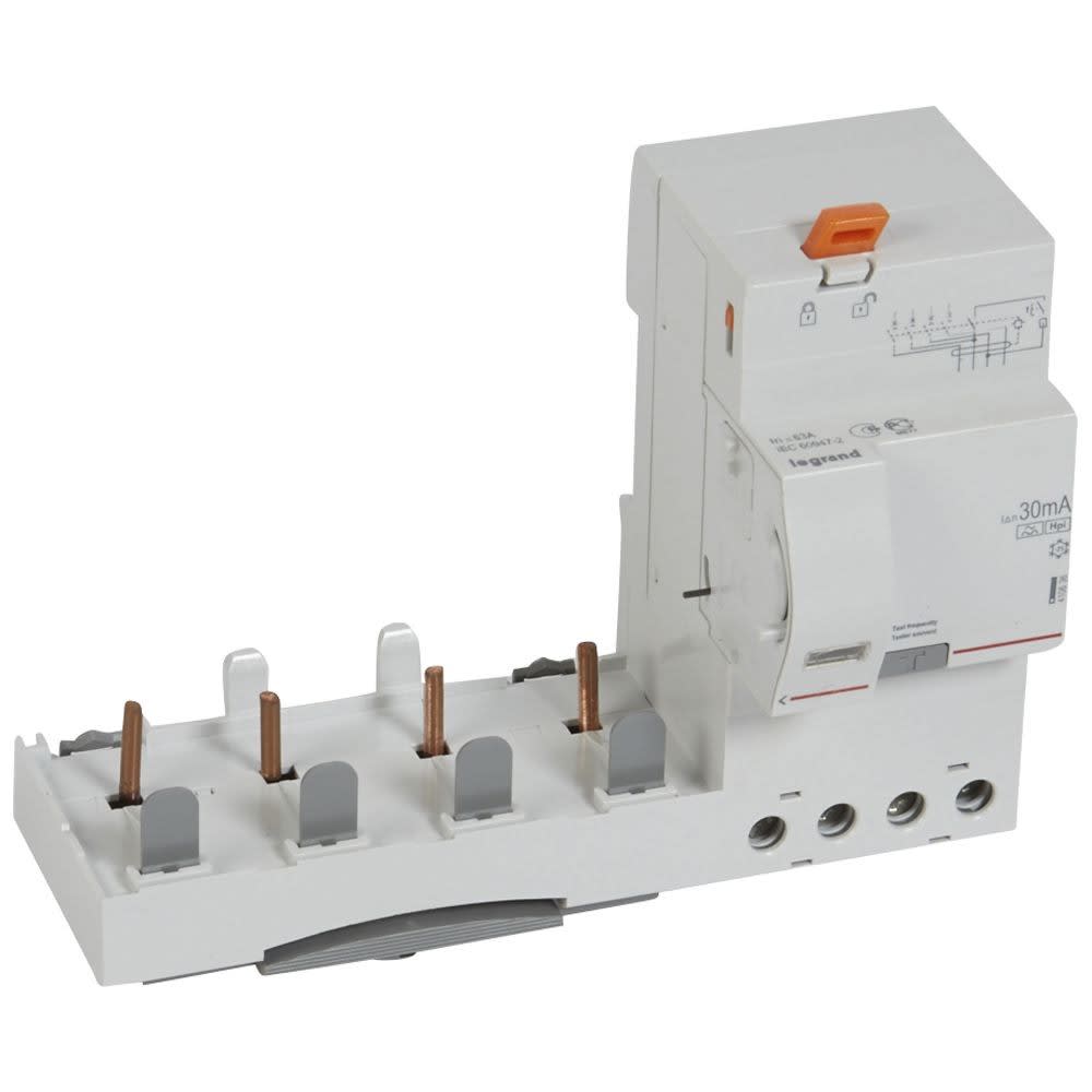 Legrand - Bloc diff adaptable à vis DX3 pour disj. 1,5 mod/pôle -4P 63A -typeF 30mA