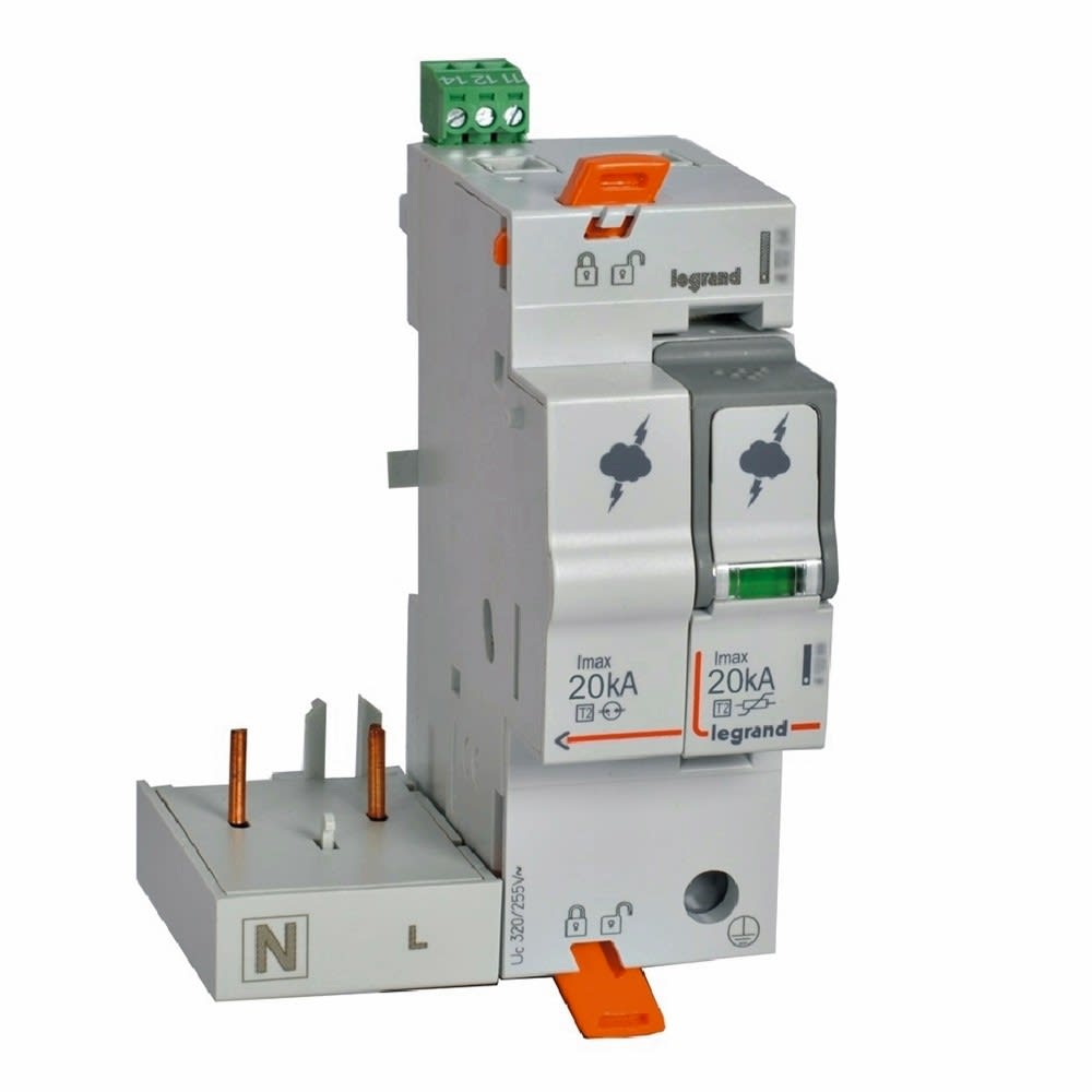 Legrand - Bloc parafoudre adaptable typeT2 Imax 20kA-pole - 1P+N 320V - 4 modules