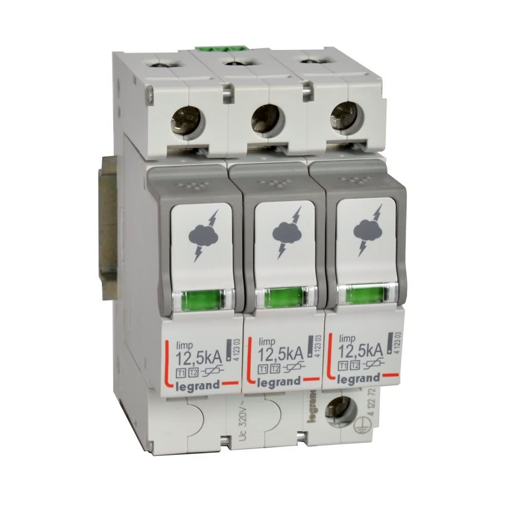 Legrand - Parafoudre - protection tableau principal - T1+T2 - Iimp 12,5 kA/pôle - 3P