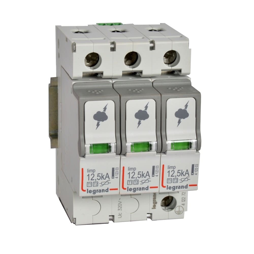 Legrand - Parafoudre - protection tableau principal - T1+T2 - Iimp 12,5 kA/pôle - 3P