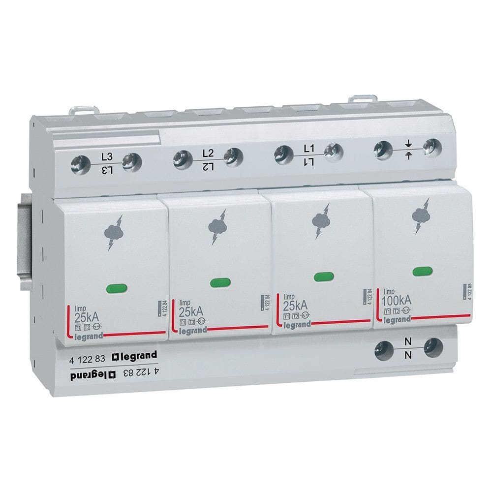 Legrand - Parafoudre T1 - Iimp 25 kA/pôle - 3P+N - 8 modules